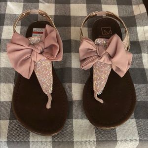 Sequin and bow sandals